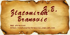 Zlatomirka Branović vizit kartica